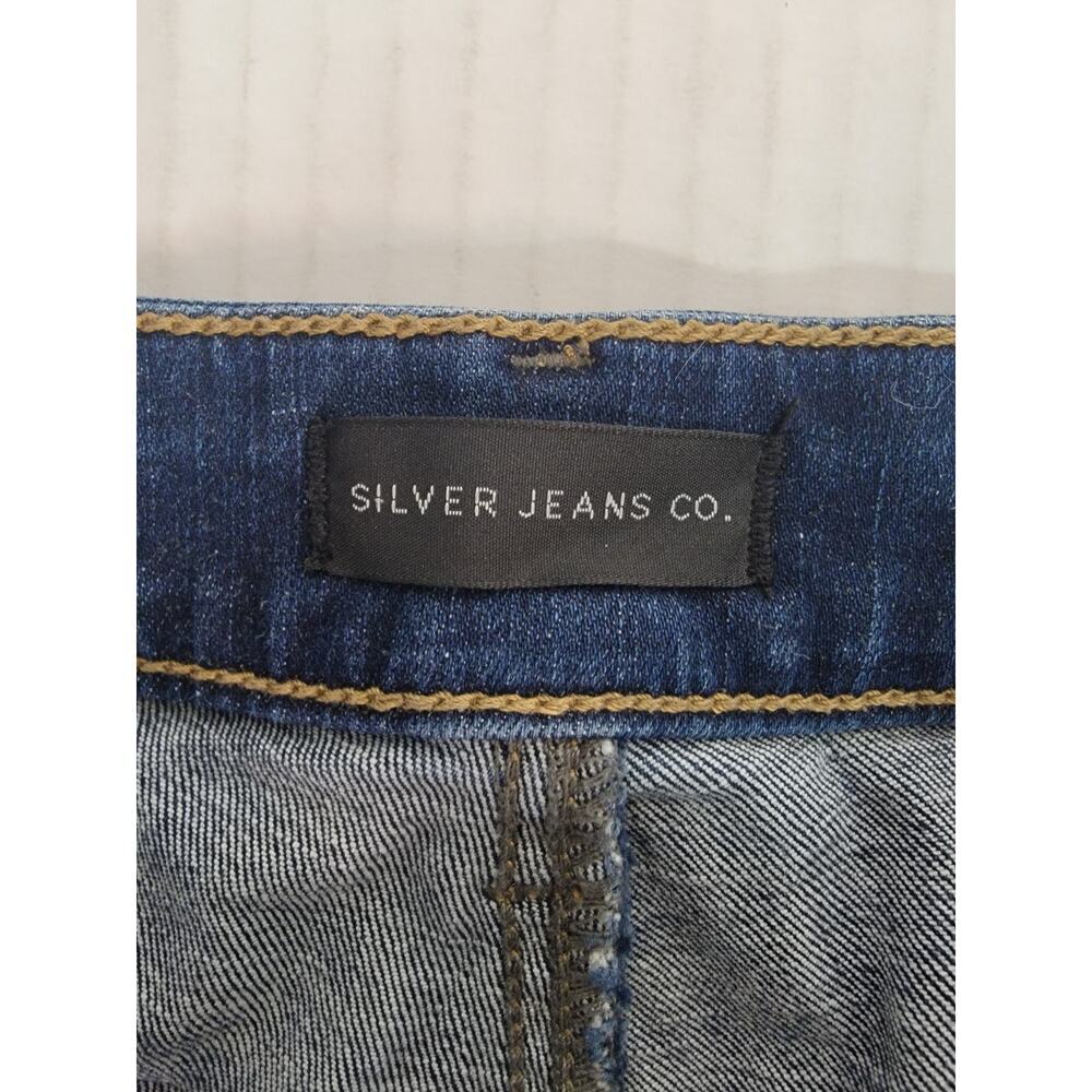 Silver Jeans Boyfriend Denim Shorts Womens Sz 18 Dark Wash Stretch Boho Festival - Picture 6 of 9